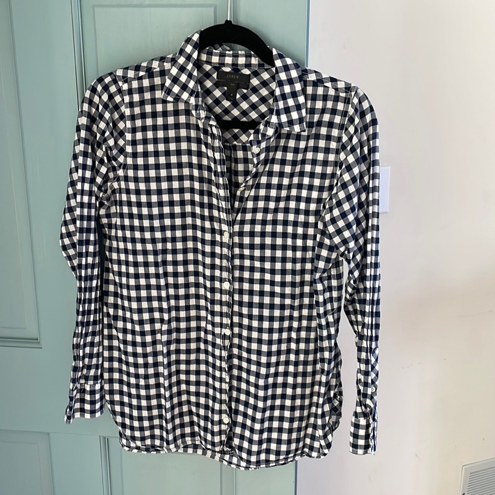 Boy fit gingham blouse